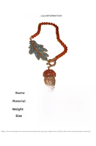 Détail du collier gland vintage avec cristaux et perles orange incluant les spécifications