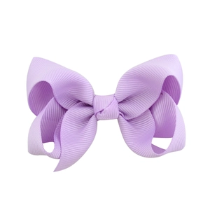 Handmade light purple grosgrain ribbon bow hair clip for children and girls