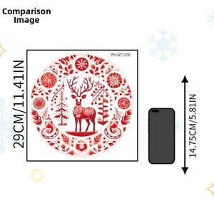 Weihnachtsaufkleber Rentier und Schneeflocke Größenvergleich 29cm Wandtattoo zum Handy