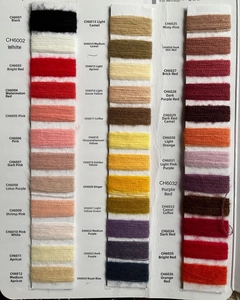 Detailed 36-color yarn swatch card for winter knitted gloves with color codes