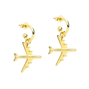 Fashion Minimalist Airplane Drop Earrings 925 Sterling Silver Earring Post Copper Electroplated Creative Jewelry For Women