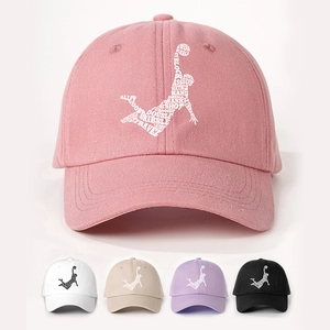 Baseball Cap Basketball Typography Silhouette Print Cotton Adjustable Outdoor Sun Protection Sports Hat