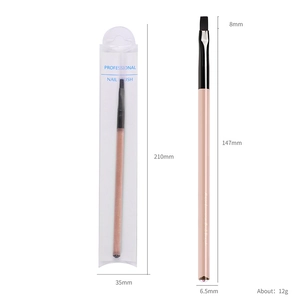 Japanese style acrylic nail art brush set with nude pink handle and storage box