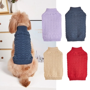 Rollkragen Haustier Strickpullover Hochelastisch Waffelmuster Winter Warm Weich Acryl Hund Katze Pullover