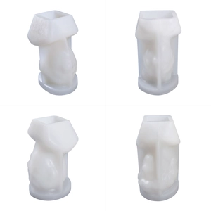 White silicone mold for Venus goddess candles featuring four different anatomical perspectives