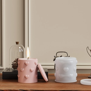 DIY silicone heart relief storage box mold for candles and plaster aromatherapy containers