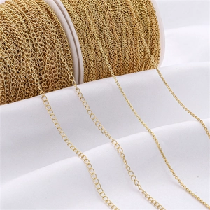 14K gold plated stainless steel O-chains in multiple sizes for DIY jewelry making