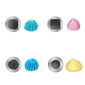 Set di 4 beccucci grandi in acciaio inox per decorare biscotti e torte