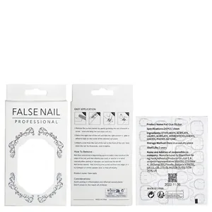 Short minimalist solid color false nails set with adhesive tabs in 24-piece professional pack