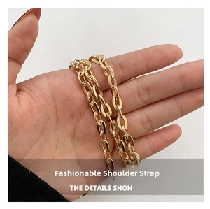 Detailed close-up of premium gold-plated chain strap for elegant crossbody bags
