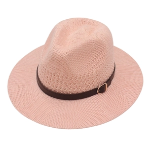 Damen Fedora Sonnenhut Gewebt Atmungsaktiv Panama Jazz Hut Mit Dekorativem Gürtelschnalle Für Strand Reise Urlaub Outdoor Accessoire
