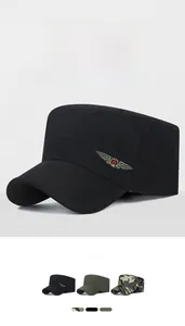 Casquette de style militaire avec broderie étoile rouge, disponible en divers coloris