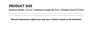 Detailed size specifications for the emerald zircon necklace with 18K gold plated dimensions