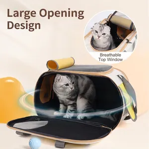 Large breathable pet carrier shoulder bag for cats and dogs with side mesh opening