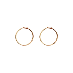 Paire de créoles rondes dorées minimalistes pour femmes avec finition en métal poli