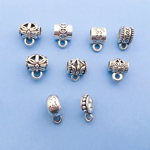 Perles intercalaires en métal argenté vintage pour création de bijoux DIY