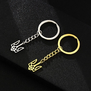 Ukraine Map Trident Pendant Keychain Stainless Steel National Emblem Ethnic Souvenir Key Ring For Men Women Gift
