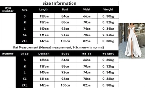 Detailed size chart for strapless V-neck maxi dress with measurements for S to 2XL