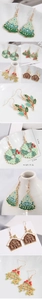 Detailed view of Christmas themed alloy drop oil earrings showing dimensions and weight