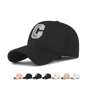 Embroidered C Letter Baseball Cap Pineapple Cloth Adjustable Outdoor Sporty Sun Hat Unisex
