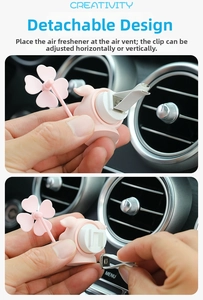 Detail view of pink pig vent clip with detachable design and adjustable car aroma slot