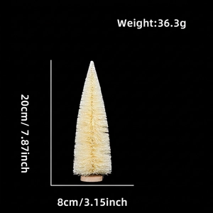 Mini cream sisal Christmas tree detail with 20cm height and wood base measurements