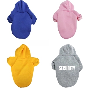 Pet Dog Hoodie Sweatshirt Security Print Polyester Warm Fleece Autumn Winter Apparel For Dogs And Cats Clothing