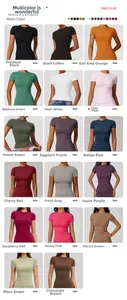 Collage of multi-color quick-dry fitness t-shirts in various vibrant and pastel shades
