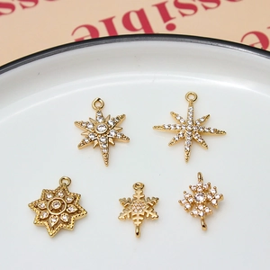 DIY vergoldete Stern und Schneeflocke Anhänger mit Zirkonia für Schmuckherstellung