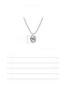 Detailed specs of S925 silver necklace featuring a 1.50Ct D color moissanite pendant