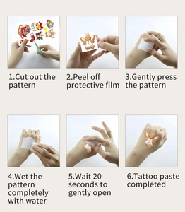 Step-by-step tutorial for applying Christmas waterproof temporary tattoos on skin