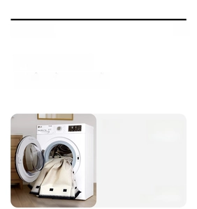 Detail showing a machine washable chenille rug being cleaned in a home washing machine