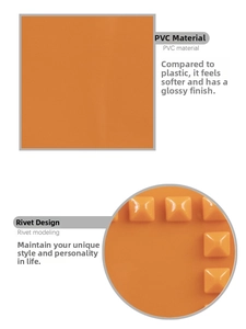 Close-up of orange PVC jelly bag material featuring geometric pyramid stud detailing