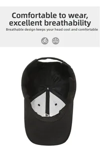 Detail view of the breathable mesh lining and adjustable metal buckle on the baseball cap