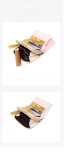 Internal layout of a cute cat wallet featuring card slots, photo holder and zipper pocket