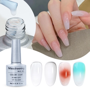 Vernis À Ongles Gel Effet Marbré Pour Estompage Translucide Blanc Lait Gel Protéiné Soak Off UV LED