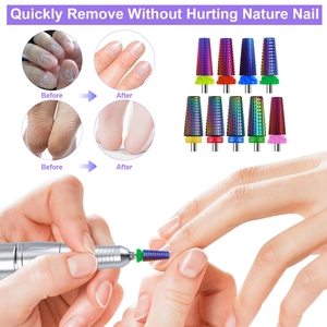 5-in-1 multi-functional nail drill bit set with 9 alloy heads for manicure and pedicure