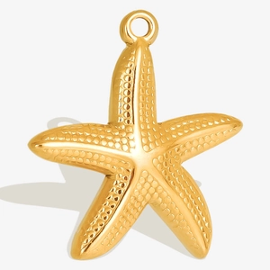Starfish Pendant Charms 304 Stainless Steel For DIY Jewelry Making Ocean Style Textured Vacation Accessory