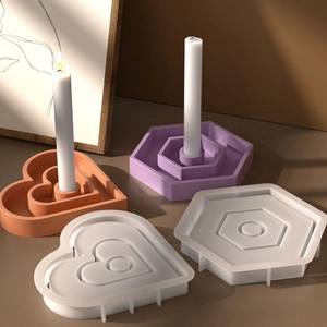 Star and heart shaped silicone molds for DIY resin candle holders and gypsum storage trays