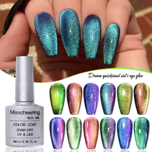 Dreamy quicksand cat eye nail gel set with 12 shimmering colors for UV LED manicure