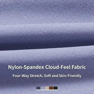 High-waist flare yoga pants in fog blue featuring 4-way stretch and soft touch fabric