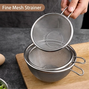 Sieb-Set aus 304 Edelstahl mit Griffen zum Kochen und Filtern in der Küche, feinmaschig