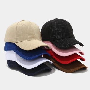 Classic textured baseball cap in 8 colors including black, blue, and beige for outdoor sun protection