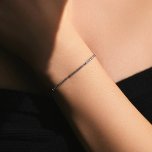 Sparkling 925 sterling silver bar bracelet with full pave zircon stones for women
