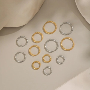 Lot de boucles d'oreilles créoles en acier inoxydable or et argent, tailles variées