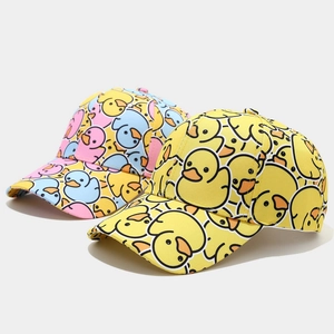 Fashionable baseball cap featuring cute all-over duck prints for outdoor sun protection