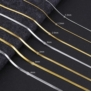 Minimalist stainless steel snake chains in gold and silver with various widths 1.2mm to 4mm