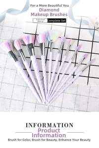 Set dettagliato di 10 pennelli trucco unicorno arcobaleno con manici a spirale e setole