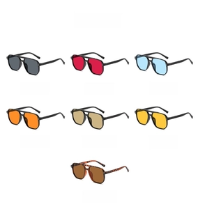 Aperçu détaillé de lunettes aviateur vintage en sept coloris de verres et de montures