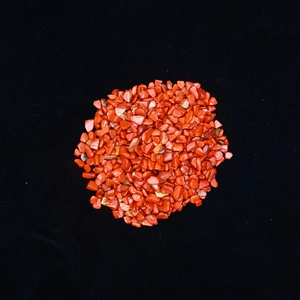 Macro detail of natural red jasper crushed stones for fish tank and home decoration
